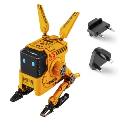 Image de GravaStar Alpha 65W GaN Chargeur Rapide, Rapide 3 Ports avec Prise Multiple pour Voyage, Universel Royaume Uni/UE/États Unis, iOS and Android(Jaune)