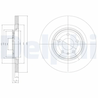 Image de DELPHI BG4078 Disque de frein 330 22 5 ventilé huilé non traité sans roulement roue, bague ABS AUDI: Q5, A5 B8 Coupe, A4 Avant