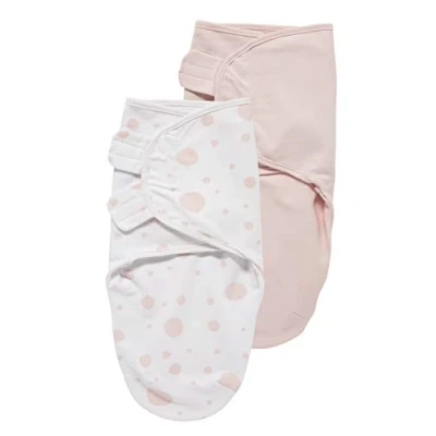 Image de Meyco 310050 SwaddleMeyco Lot de 2 chiffons à pucksack S/M (0 3 mois) Rose Taille M