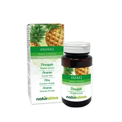 Image de ANANAS (Ananas comosus) NATURALMA 2500 GDU/g Broméline 120 comprimés de 500mg Complément alimentaire d’extrait titré et concentré Végétalien