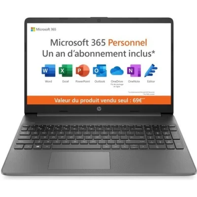 Image de HP 15s fq0024nf Intel® Celeron® N4120 Ordinateur portable 39,6 cm (15.6 ) Full HD 4 Go DDR4 SDRAM 128 SSD Wi Fi 5 (802.11ac) Windows 11 Home in S mode Gris Neuf