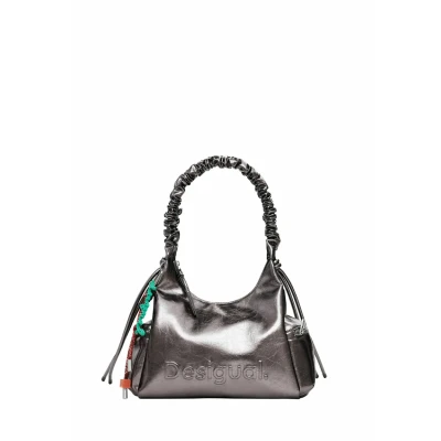 Image de Desigual Metallic Medium 3D LOGO WITH Ruched Sac à main, Femme, Taille: One Size, Multi coloured