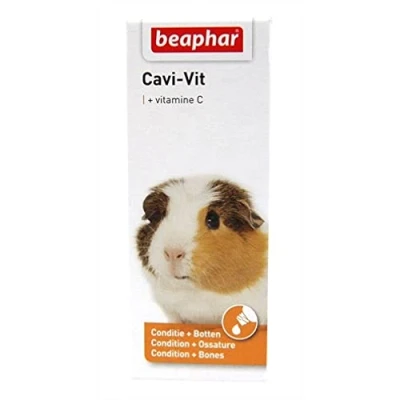 Image de BEAPHAR Cavi Vit, Vitamine C pour cochon d&#039;Inde Assure vitalité et bien être une santé optimale Répond aux besoins des cochons d’Inde en Donne un poil brillant 20 ml