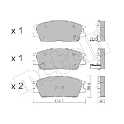 Image de METELLI 22 1374 0 Jeu de plaquettes frein avec indicateur d&#039;usure