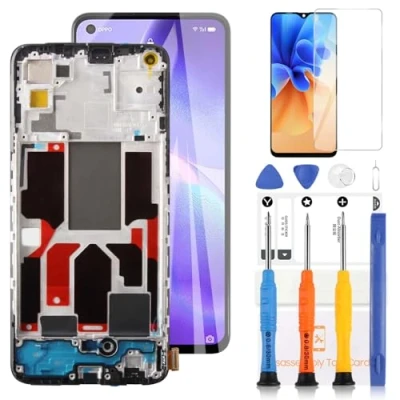Image de OLED LCD Écran pour Oppo Find X3 Lite CPH2145 Remplacement de l&#039;Écran Reno 5 5G Affichage Verre Tactile Digitizer Assemblée avec Outils(Noir Cadre)