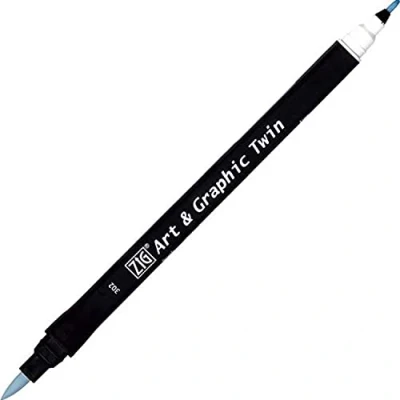 Image de Kuretake Feutre aquarelle Ton bleu N 302 Double pointe ZIG