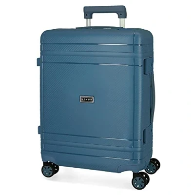 Image de Movom Dimension Valise de cabine bleue 40 x 55 20 cm Rigide Polypropylène Fermeture TSA 78 L 2,66 kg 4 roues doubles bagages à main, bleu,