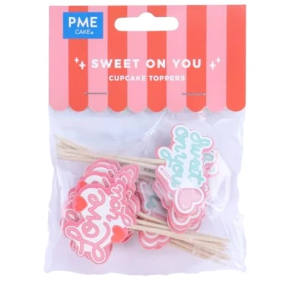 Image de PME Toppers pour gâteaux Saint Valentin Doux sur Toi, Set de 24