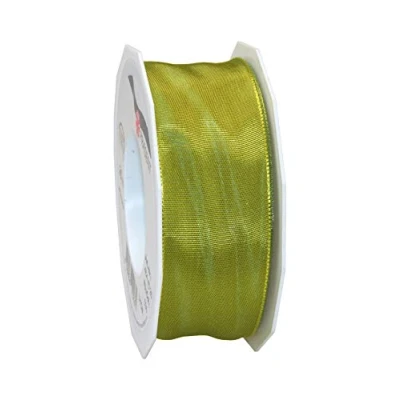Image de PRÄSENT C.E. Pattberg Lyon Ruban Taffetas avec Fil de Fer Jaune Indien Largeur 40 mm Longueur 25 m