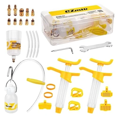 Image de kit de Purge Frein vélo pour à Disque hydraulique VTT MTB, Convient Shimano, Magura, Tektro, SRAM Series, Universel, Seringue a Huile