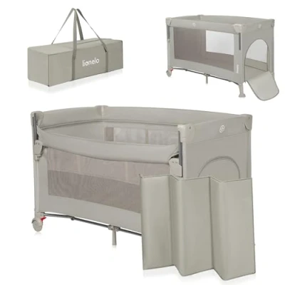 Image de Lit parapluie 3en1 LIONELO Ellen cododo Parc bébé Matelas haute densité 2 x Roulettes 0 36 mois Beige