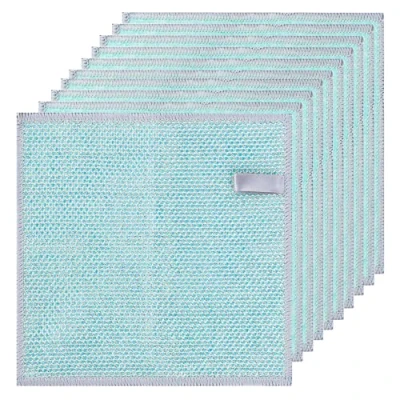 Image de MANFÂ 10 Pièces Chiffon à Vaisselle en Fil de Fer,Torchon Cuisine Lingettes Nettoyantes,Eponge Magique Eponge,Eponge Double in Fils Métallique e Fibre Végétale 20x20cm