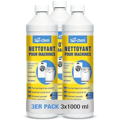Image de Bio Chem Nettoyant lave linge et vaisselle 3 x 1L intensif liquide vaisselle, linge, machine à laver