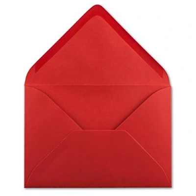 Image de Lot de 100 enveloppes Format C6 Rouge 11,4 x 16,2 cm 120 g/m² Fermeture humide Sans fenêtre pour invitations votre agent Glüxx