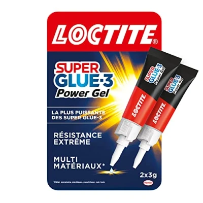 Image de Loctite Super Glue 3 Power gel (2 tubes de g) Colle forte ultra résistante à séchage immédiat transparente multi matériaux