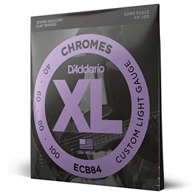 Image de D&#039;Addario Chromes ECB84 Cordes longues pour basse Custom Light 40 100