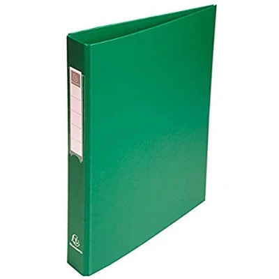 Image de Exacompta réf. 51383E Carton de 10 classeurs rembordés PP 4 anneaux ronds diamètre 25 mm Dos 40 Dimensions extérieures : 32 x 25,5 cm Format à classer A4 Coloris vert