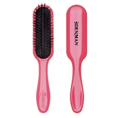 Image de Denman Tangle Tamer Mini (Pink) Detangling Brush For Curly Hair And Black Natural use with both Wet &amp; Dry Hair, D90