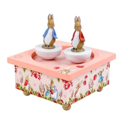 Image de Trousselier Pierre Lapin Peter Rabbit Fraises Boîte à Musique Bébé Dancing en Bois 2 Figurines Amovibles Cadeau Naissance et Bapteme La Flûte Enchantée Mozart