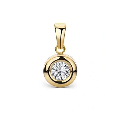 Image de MIORE Pendentif Femme, en Or jaune 9 Carats (375) Pierre de Zircone Solitaire, Bijoux Femme