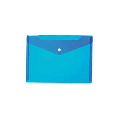 Image de HERMA 20055 Porte documents format A5 (25 x 18 cm, polypropylène) transparents avec bouton pression pour l&#039;école, l&#039;université, le bureau, les enveloppes en polypropylène bleu