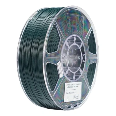 Image de eSUN Filament ABS 1.75mm, CF Chargé de Fibre Carbone, Bobine 1KG (2.2 LBS) Matériaux d&#039;Impression 3D pour Imprimantes FDM,Vert Foncé