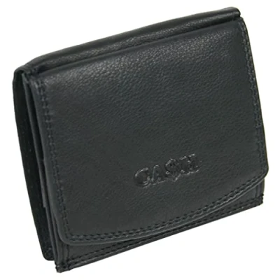 Image de CA$H Portefeuille en Cuir véritable Grand Compartiment à Monnaie, Noir