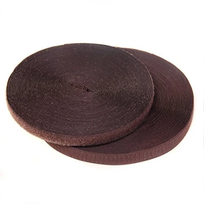 Image de TUKA Scratch Ruban à coudre 25 mètres x 20mm, Non adhésif bande Hook &amp; Loop, Crochet et Boucle pour couture, Tissu Fermeture, 25m Boucle, Marron, TKB5004 Brown