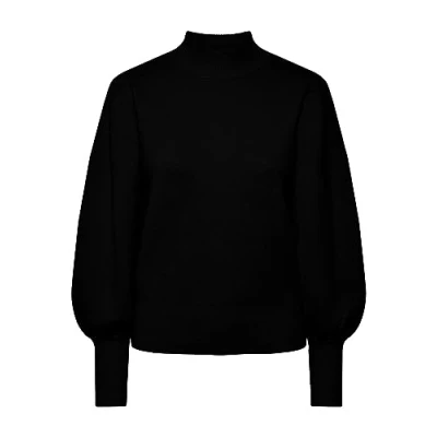 Image de YAS Fonny Ls Knit Pull S. Noos Tricot, Noir, M Femme