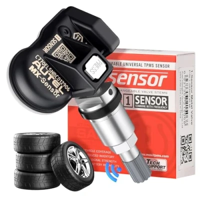 Image de Capteur Autel TPMS MX Sensor, Remplacement Pneu à Double Fréquence pour Toutes Voitures, Identique au OE, Système Surveillance Pression Clonable 100%(Valve en Métal, 1 Pièce)