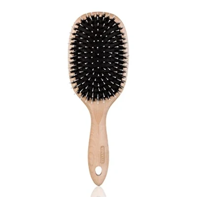 Image de TITANIA Brosse à cheveux en bois (brosse paddle) antistatique démêlante pour longs de soin des érable Respectueux l&#039;environnement et