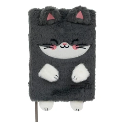 Image de Mr. Wonderful Cahier A5 peluche Chat de taille Avec reliure cousue 160 pages blanches