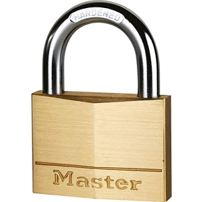 Image de Master Lock 120EURD Petit Cadenas à Clé en Laiton, Doré, 3,4 x 2 1 cm