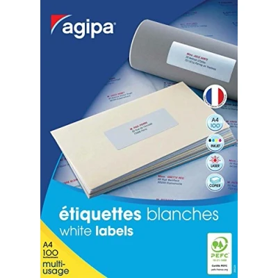 Image de Apli 118998 Boîte de 1200 Etiquettes multi usage A4 105 x 48 mm
