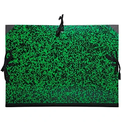 Image de Exacompta Réf. 531100E 1 carton à dessin Annonay avec rubans tissu dos et coins toilés dimensions 26 x 33 cm format classer A4 240 320 mm couleur vert