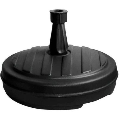 Image de EDA Pied de Parasol en Plastique Rond 13L Pour Mât Ø 1,8 à 3,2 cm Remplir d&#039;Eau ou Sable Gris foncé