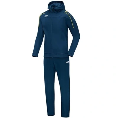 Image de JAKO Costume De Présentation Classico Avec Capuche, Mixte, Bleu Nuit/Citro, XL