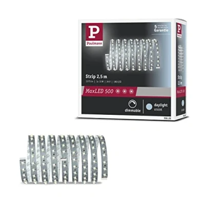 Image de Paulmann 70828 Strips MaxLED 500 incl. 1x14 watts gradable bande Argent barre lumineuse plastique LED 6500 K, Matière, 14 W, 2,5m