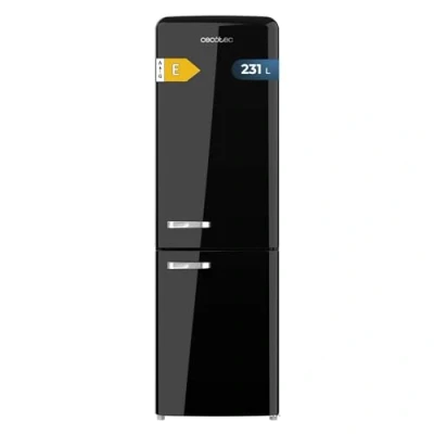 Image de Cecotec Refrigerateur Congelateur Combiné Bolero CoolMarket Combi Origin 231 NF Black E. Réfrigérateur 231L, noir rétro, No Frost, Multi Air Flow, Fast Cooling, classe E