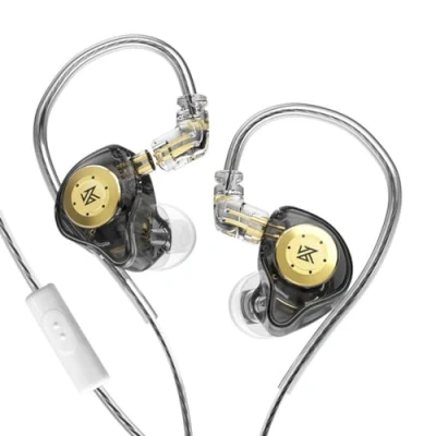 Image de Airloop KZ EDX Pro Écouteurs intra Auriculaires dynamiques 5N OFC Fil de cuivre sans oxygène écouteurs HiFi Casque Jeu avec suppression Bruit (avec Micro, Clair)