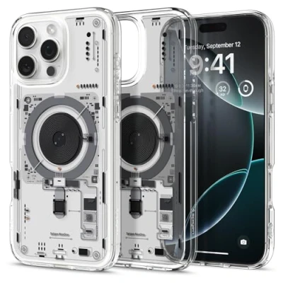Image de Spigen Coque pour iPhone 16 Pro Max, Ultra Hybrid MagFit, [Design Schématique] 6,9 Pouces Neo One