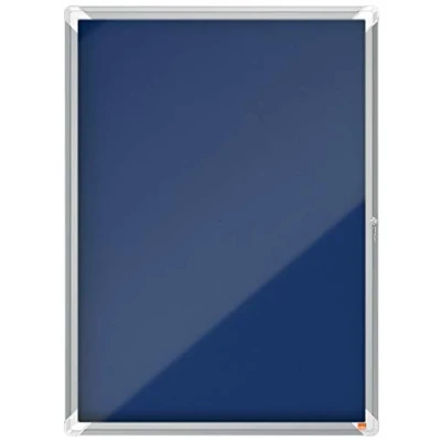 Image de Nobo Premium Plus, Vitrine d&#039;Affichage Tableau Feutre Verrouillable, 9 x A4, Bleu, 1902556
