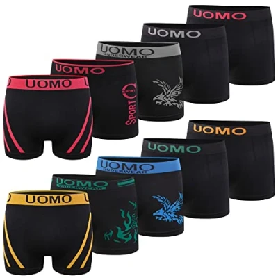 Image de L&amp;K Lot de 10 Boxers rétro pour Hommes Men Microfibre en modèles différentss Noir 1209 BL XL/2XL