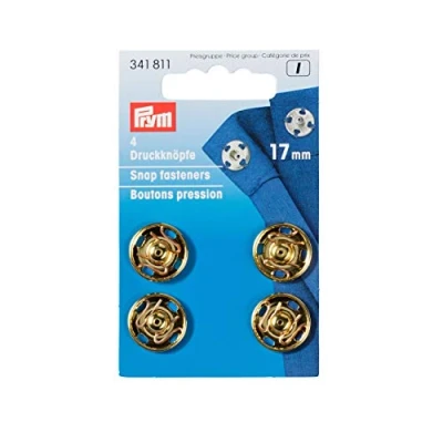 Image de Prym 341811 Boutons Pression à Coudre, 17mm, doré