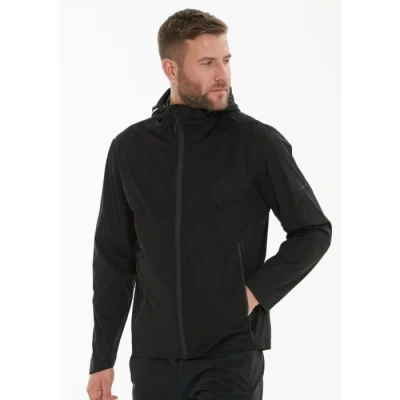 Image de Veste imperméable Endurance Komint T.S Noir pour la course légèreté et protection optimale contre les intempéries