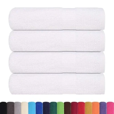 Image de vidaXL Serviettes de Bain 4 pcs Blanc 100x150 cm 360 g/m² 100% Coton, Serviette, Ensemble Bain, Serviette d&#039;hôtel