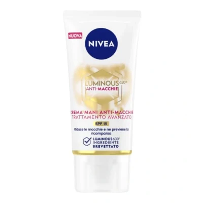Image de NIVEA Luminous630® Crème Mains Anti Taches Traitement Avancé de 50 ml Âge pour Réduire et Prévenir les Taches, Antiage avec SPF 15