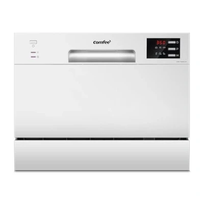 Image de Lave vaisselle compact pose libre COMFEE&#039; TD602E W, écran LED, 6,5 litres, blanc, niveau sonore : 47 dB