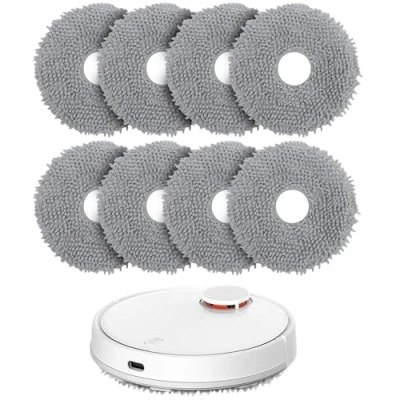 Image de 8 Pièces Chiffons D&#039;Essuyage de Rechange pour Roborock Q Revo/Qrevo Maxv/Qrevo Master/Qrevo Pro/Qrevo S/Qrevo Curve Robot Aspirateur, Réutilisables et Lavables