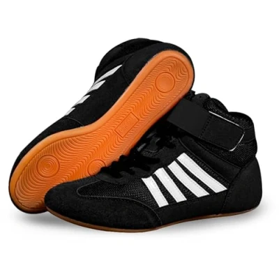 Image de GoldeneAmeisen Chaussures de Boxe,Bottes Boxe Mixte,Chaussures Jeunes,Respirant et léger,Unisexe,Résistantes à l&#039;abrasion,Durable,Antidérapant,pour Taekwondo,Boxe,Kung Fu,Taichi,Lutte